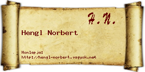 Hengl Norbert névjegykártya